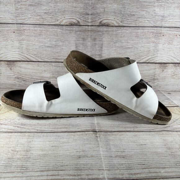 Birkenstock Arizona White Leather Womens Size EU 39 Womens 8.5 Mens 6.5 Narrow - Picture 7 of 12